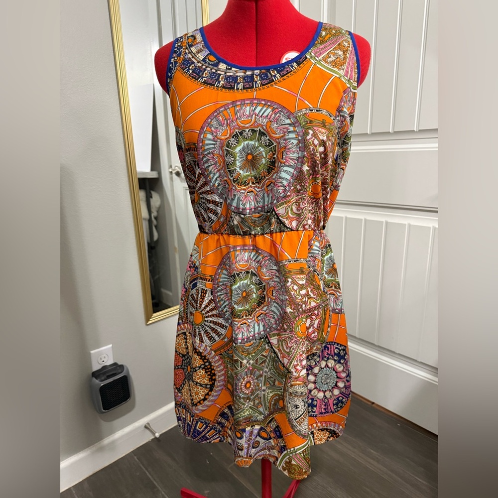 THML Orange Brown Sleeveless Sundress size Women’s Large Midi
